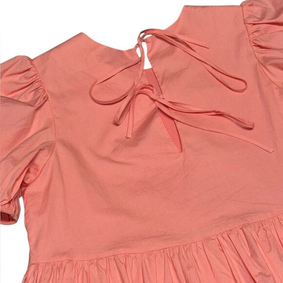 ❤️ TUCKERNUCK HYACINTH HOUSE Coral Pink Allie Puff Sleeve Babydoll mini dress xs - Picture 6 of 9